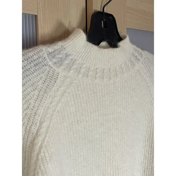 Sézane Otis Jumper Sweater Women's XS Baby Alpaca Preppy Top Designer White - Picture 4 of 9